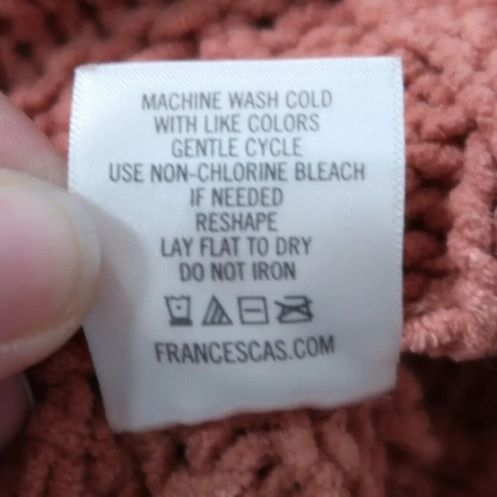 Alya Sweater Womens L Orange Chunky Knit Cropped Crewneck Long Sleeve Pullover - Picture 11 of 15